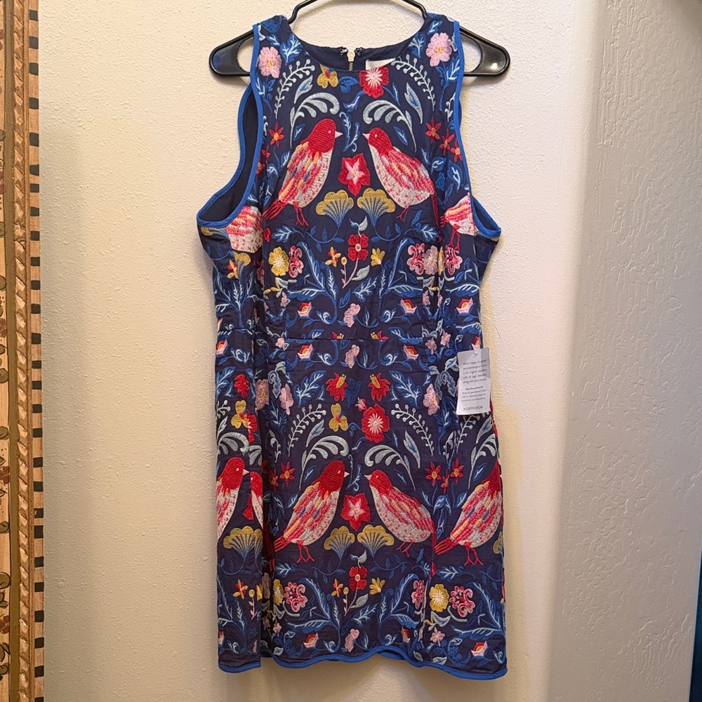 Adelyn Rae Floral Embroidery Sleeveless Mini Dress